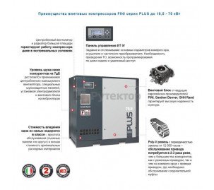 Винтовой компрессор без ресивера FINI PLUS 75-13