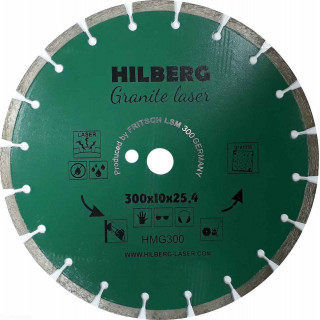 Диск алмазный отрезной 300*25,4*10 Hilberg Гранит Лазер HMG300