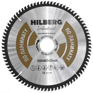 Диск пильный Hilberg Industrial Ламинат 200*30*80Т HL200