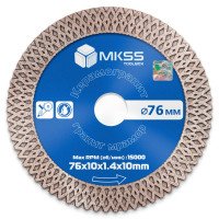 MK-315 Диск алмазный по керамограниту X-type 76х1,4х10х10мм MKSS