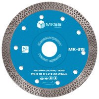MK-315 Диск алмазный по керамограниту X-type 115х1,2х10х22,23мм MKSS MK-315 Диск алмазный по керамограниту X-type 115х1,2х10х22,23мм MKSS