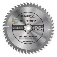 MU1650 Диск пильный универсальный 165х56Тх1,4/2,2х30/20/16мм Multirez MKSS MU1650 Диск пильный универсальный 165х56Тх1,4/2,2х30/20/16мм Multirez MKSS