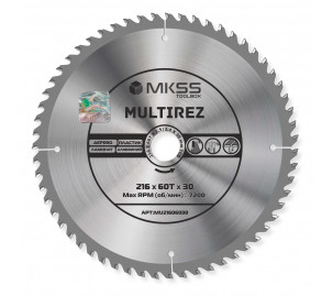 MU2160 Диск пильный универсальный 216х60Тх1,5/2,4х30мм Multirez MKSS