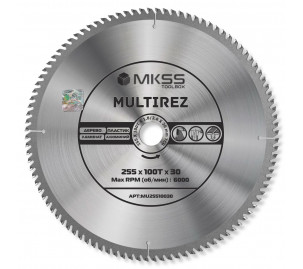 MU2551 Диск пильный универсальный 255х100Тх1,8/2,6х30мм Multirez MKSS MU2551 Диск пильный универсальный 255х100Тх1,8/2,6х30мм Multirez MKSS
