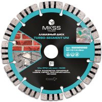 SS0301 Диск алмазный по арм. бетону Turbo-Segment UNI 150х10х22,23мм MKSS SS0301 Диск алмазный по арм. бетону Turbo-Segment UNI 150х10х22,23мм MKSS