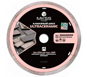 SS0401 Диск алмазный по керамограниту UltraCeramic 250х1,8х8x25,4мм MKSS SS0401 Диск алмазный по керамограниту UltraCeramic 250х1,8х8x25,4мм MKSS