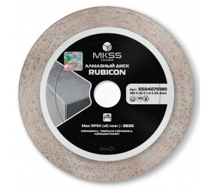 SS0407 Диск алмазный по керамограниту Rubicon 180х1,4х25x25,4мм MKSS