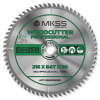 SS3021 Диск пильный по дереву 216х64Тх1,6/2,4х30 мм Woodcutter Professional MKSS