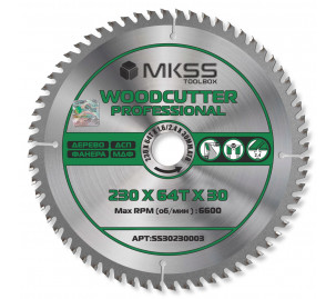 SS3023 Диск пильный по дереву 230х64Тх1,6/2,4х30 мм Woodcutter Professional MKSS