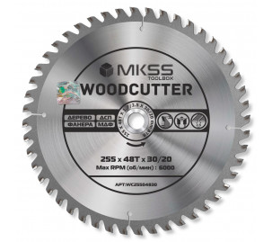 WC2550 Диск пильный по дереву 255х80Тх30/20 мм Woodcutter MKSS