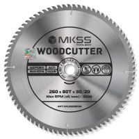 WC2600 Диск пильный по дереву 260х80Тх30/20 мм Woodcutter MKSS